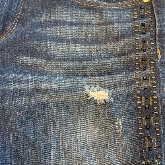 Juicy Couture Distressed Rhinestone Skinny Jeans Blue Size 29 - Picture 7 of 14